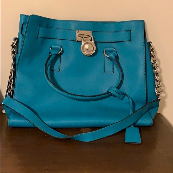 Michael Kors teal/turquoise leather bag - Picture 2 of 5